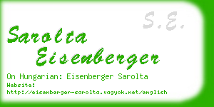 sarolta eisenberger business card